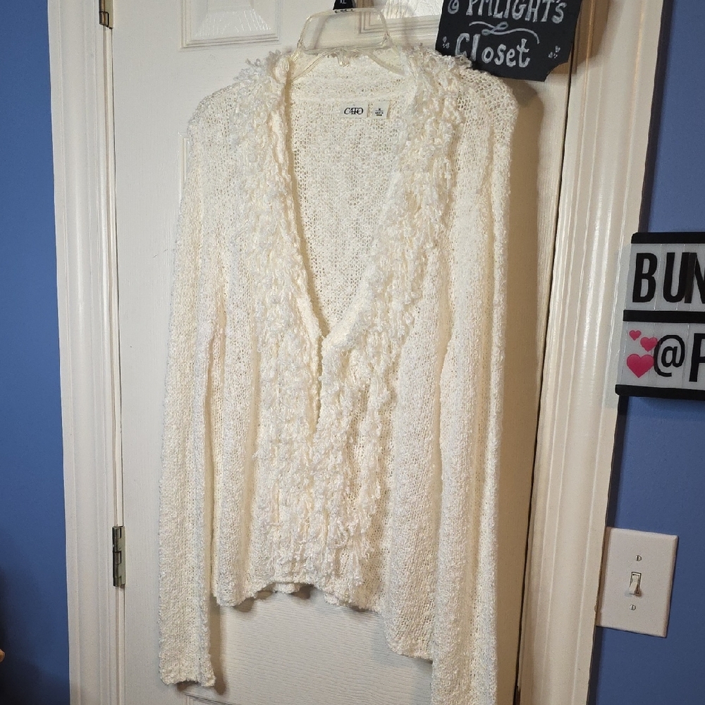 Cato Textured White XL Cardigan